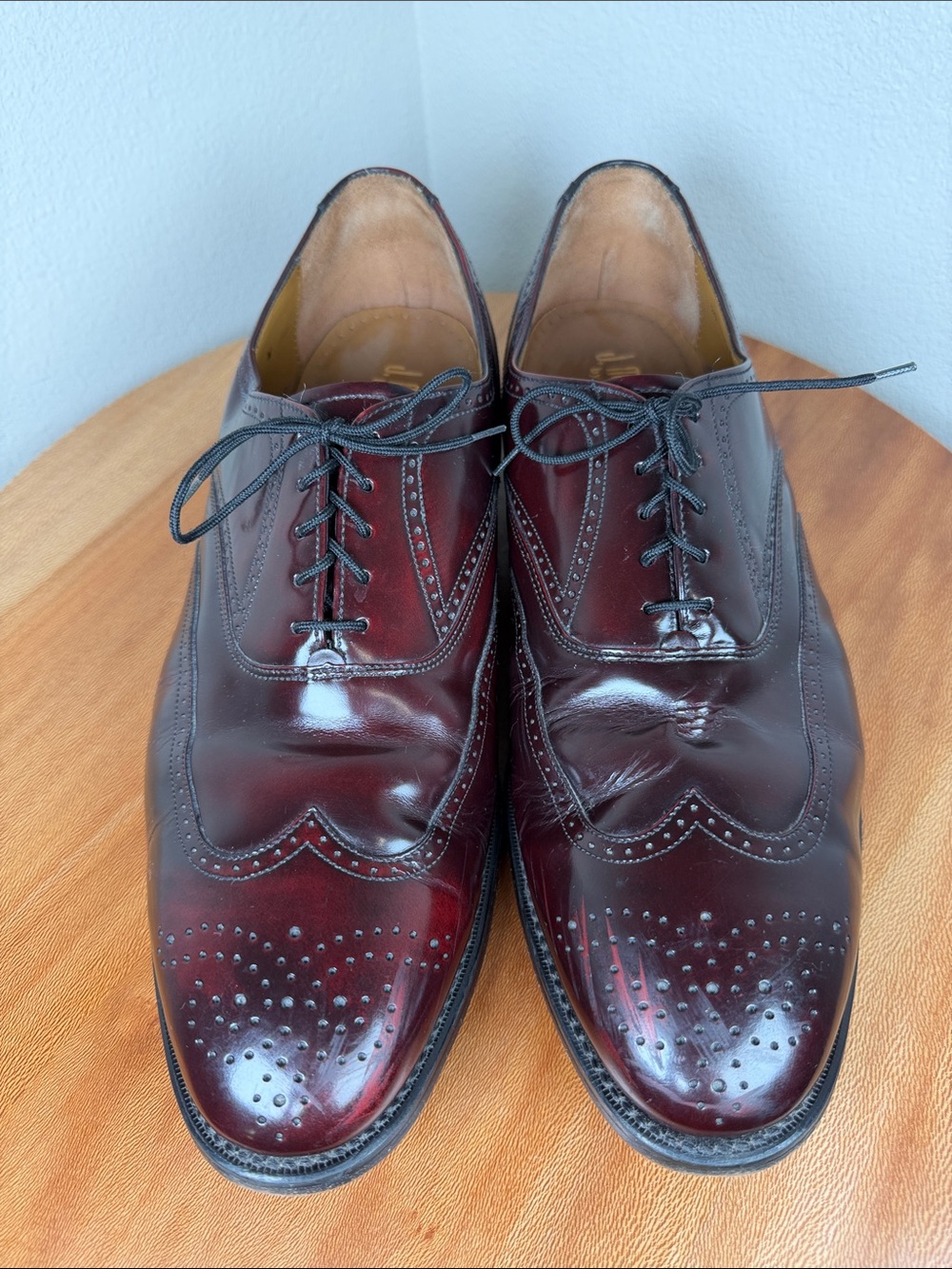 Mens J. Murphy by Johnston & Murphy Red Leather Wing Tip Oxford Loafers Size 12W